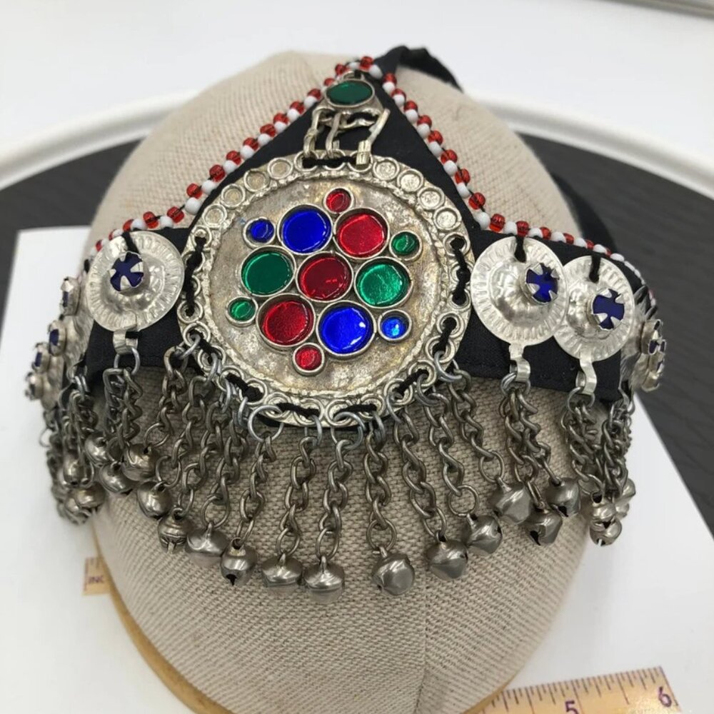 Afghan Kuchi Headpiece: Tribal Hair Jewelry with Bells